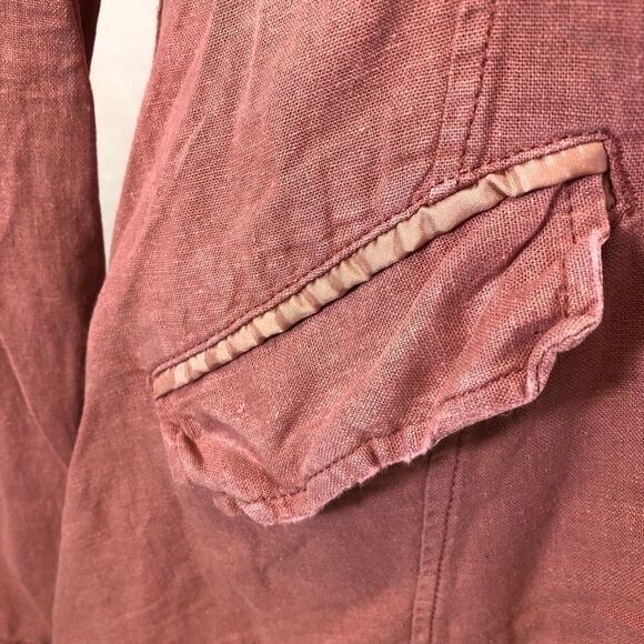 Free People Linen Blend One‎ Button Jacket Salmon S - Picture 10 of 12